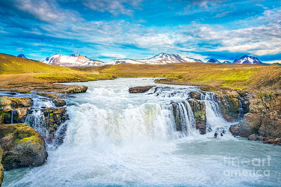 Waterfalls, mountains, sky Photograph by Izet Kapetanovic
