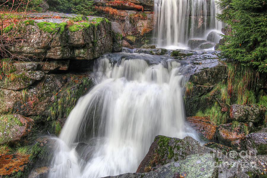 Waterfalls on the Jedlova river Photograph by Michal Boubin