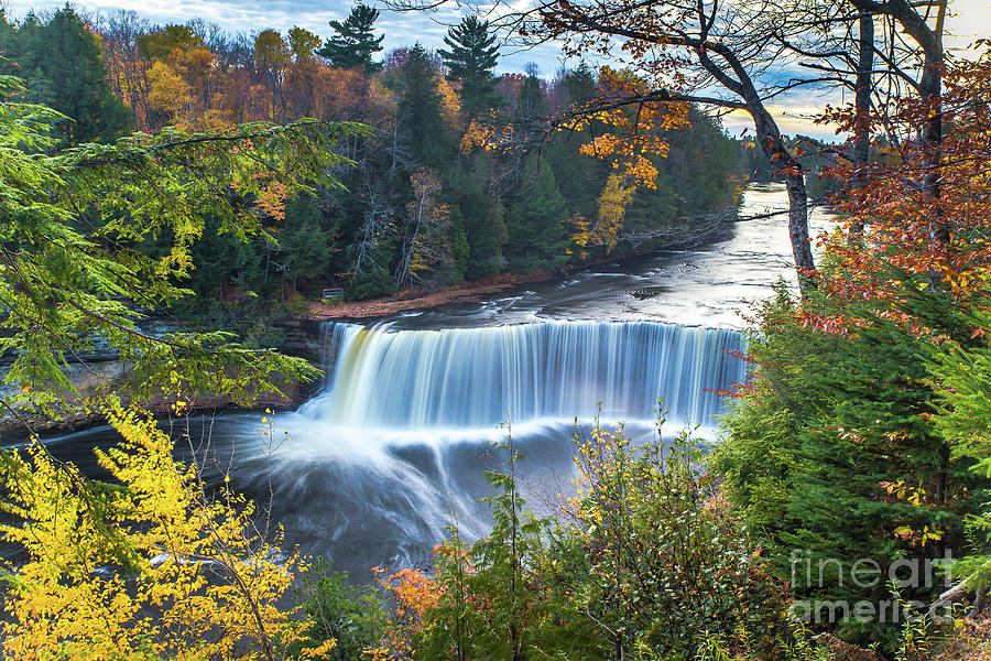 Waterfalls Upper Tahquamenon Autumn Colors -5085   Pure Michigan Photograph by Norris Seward