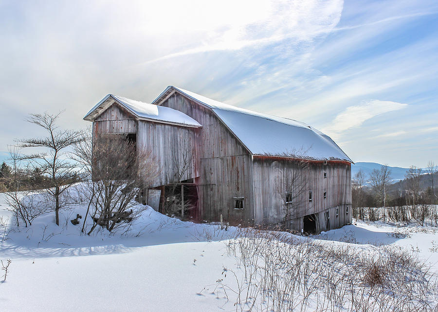 Waterford Barn in Winter Photograph by Tim Kirchoff