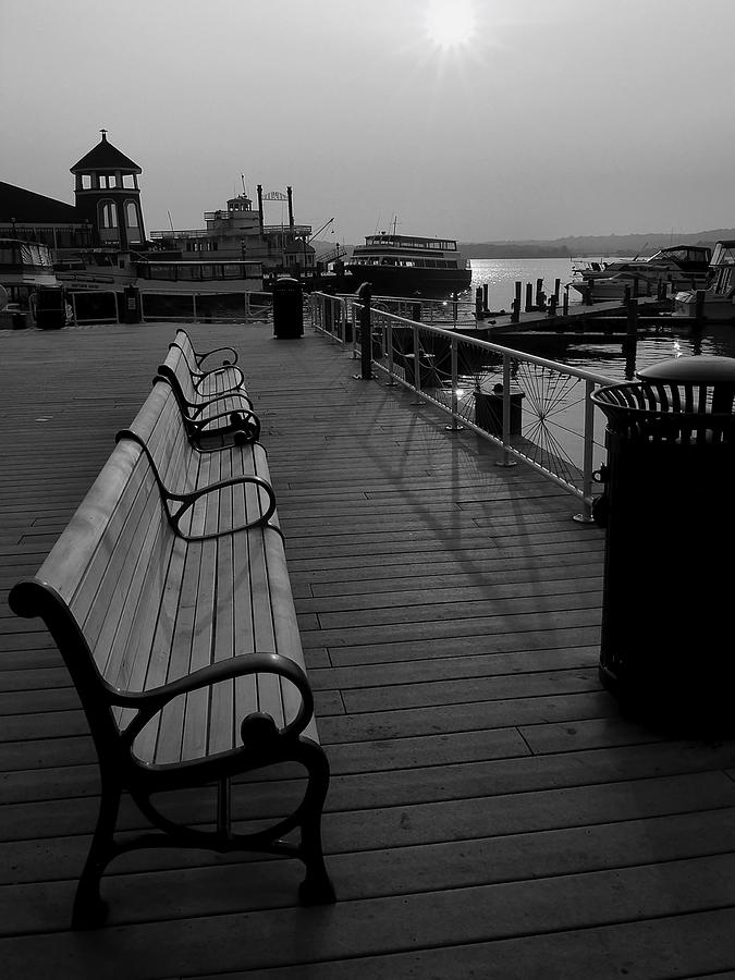Boat Photograph - Waterfront Benches II by Steven Ainsworth