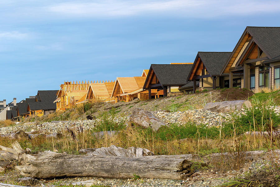 Waterfront Condominiums on the Beach of Semiahmoo Bay Photograph by David Gn