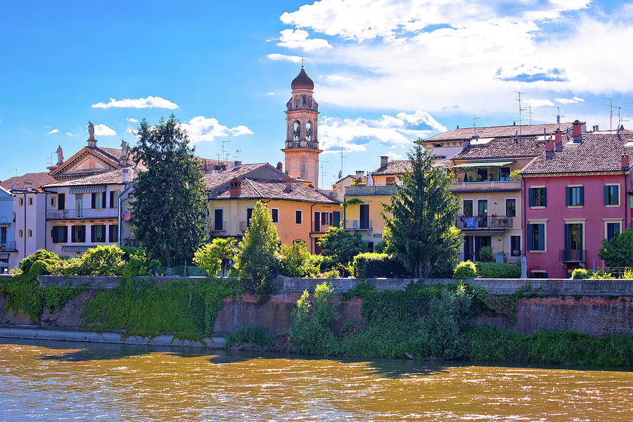 Waterfront of Adige river in Verona view Photograph by Brch Photography