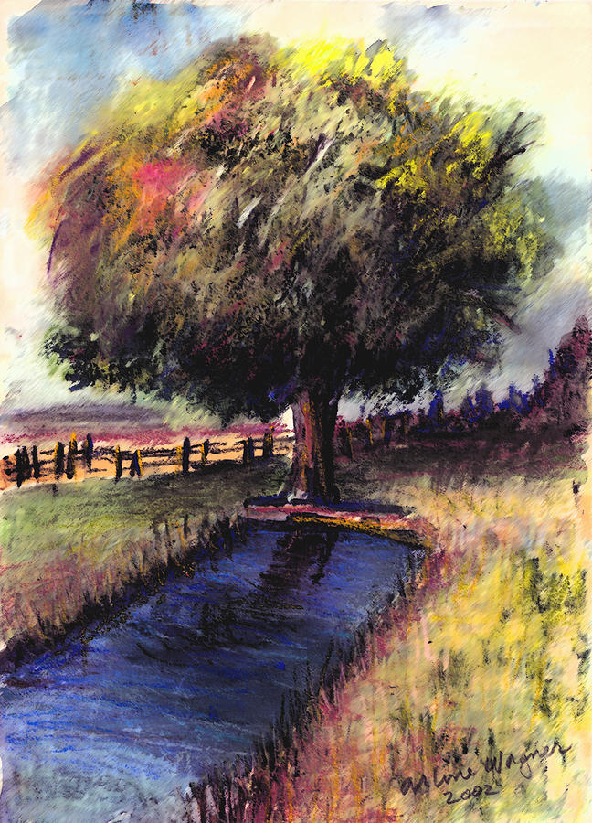 Tree Mixed Media - Watering Hole by Arline Wagner