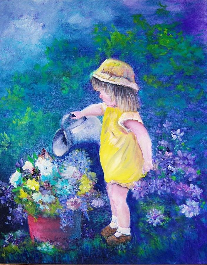 Watering Painting by Judy Groves - Fine Art America