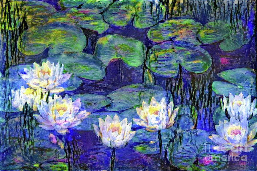 Claude Monet Digital Art - Waterlilies 4 by Amy Cicconi