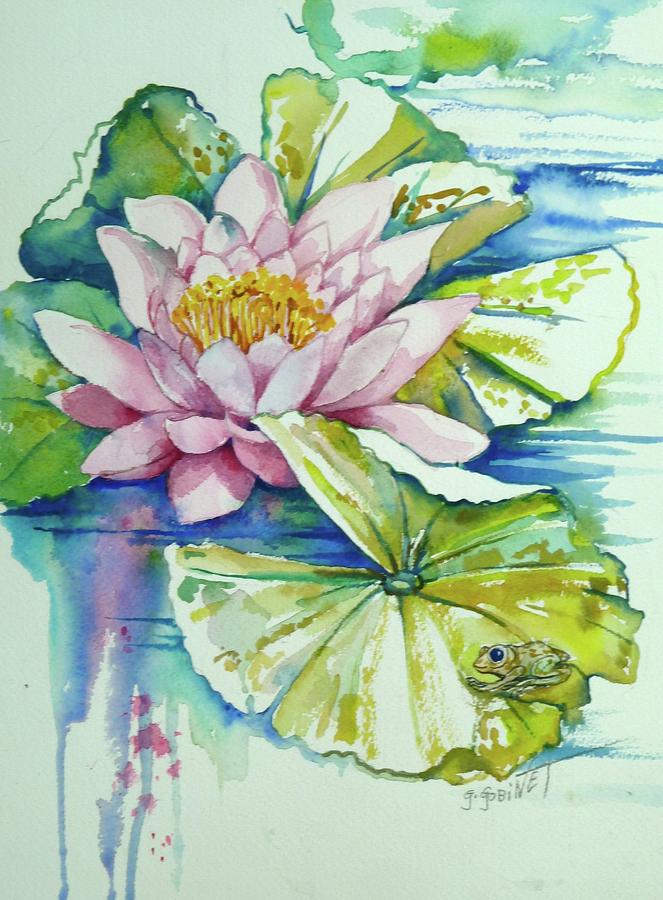 Waterlilies 5 Painting by Gilly Gobinet - Fine Art America