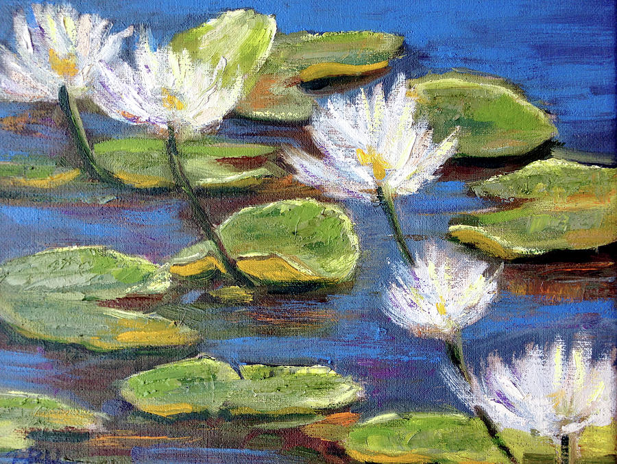 Waterlilies Painting by Barbara Hageman
