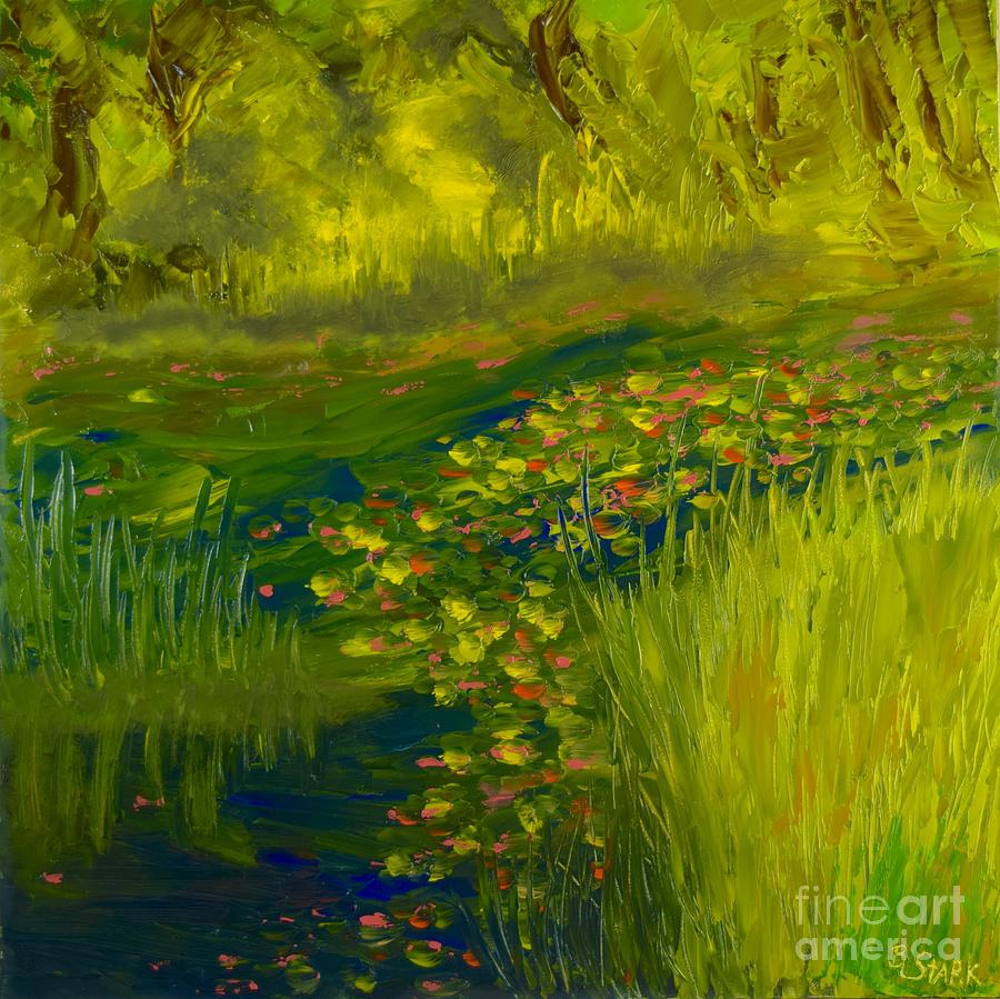 Waterlilies in Maine Painting by Barrie Stark