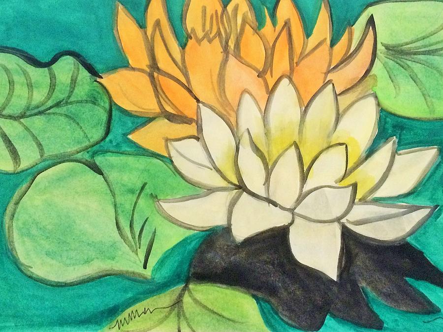 Waterlilies Painting by Monica Martin