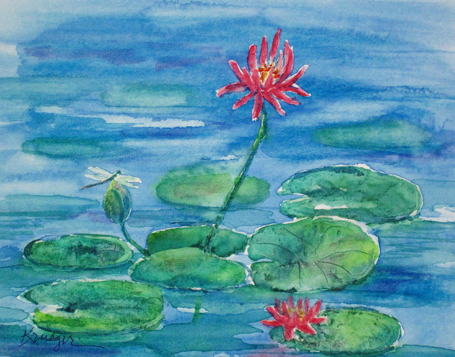 Waterlilies3 Painting by Suzanne Krueger