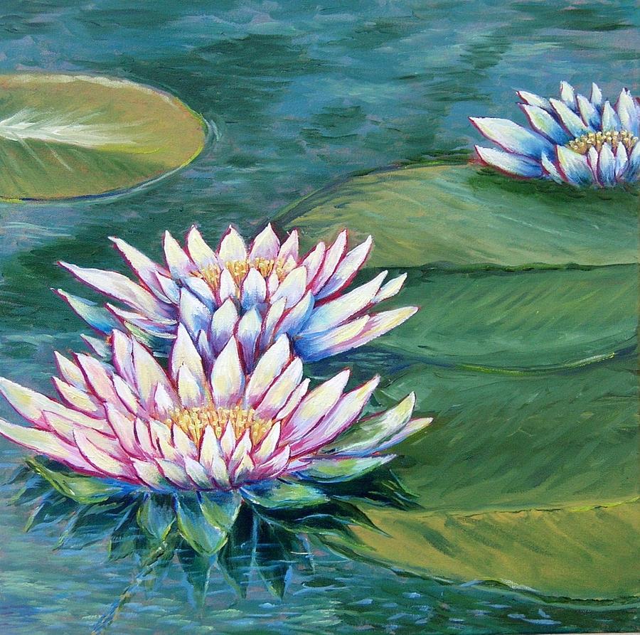 Waterlillies One Painting by Lynn Stewart - Fine Art America