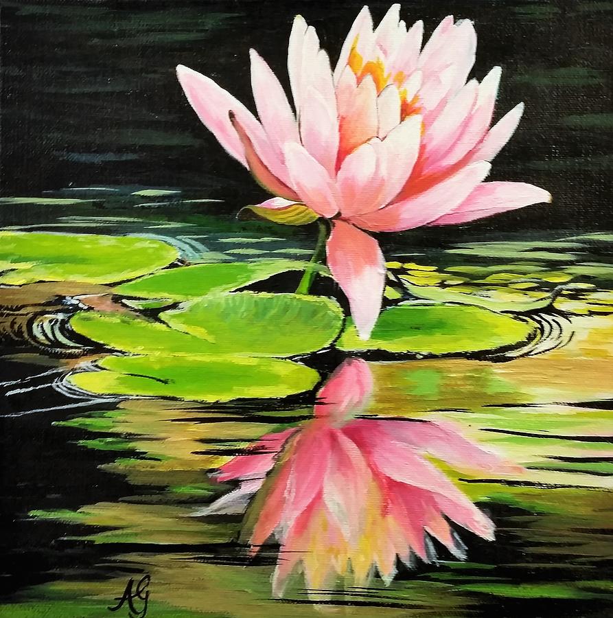 Waterlily Painting by Anne Gardner