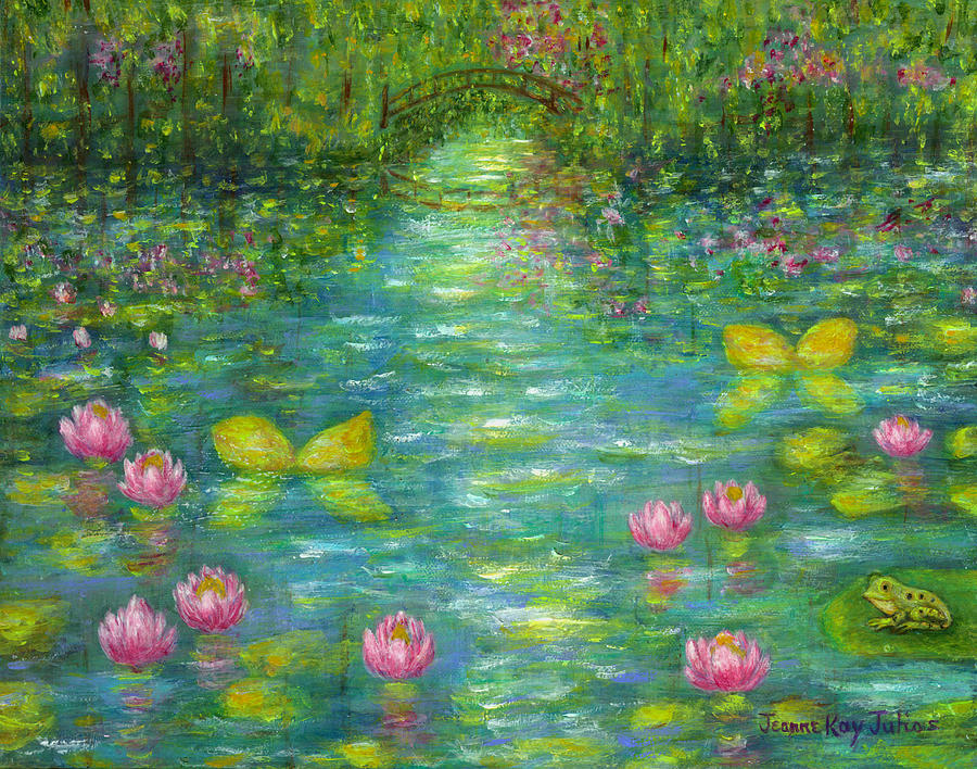 Waterlily Butterflies Painting by Jeanne Juhos
