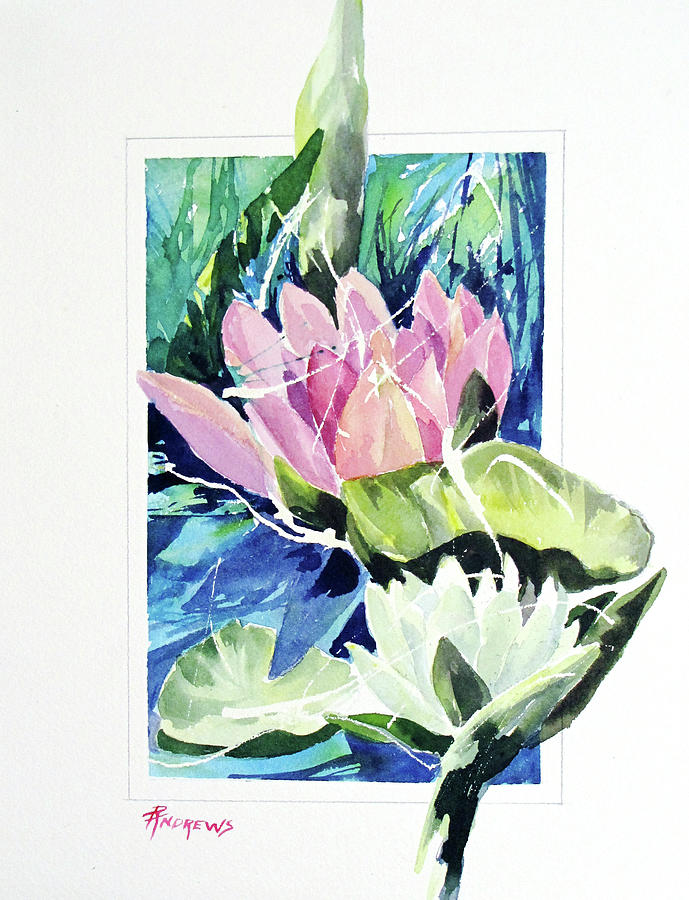 Waterlily Design Painting by Rae Andrews