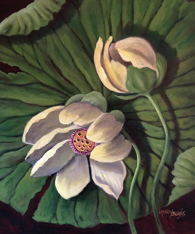 Summer Painting - Waterlily Like a Clock by Rand Burns