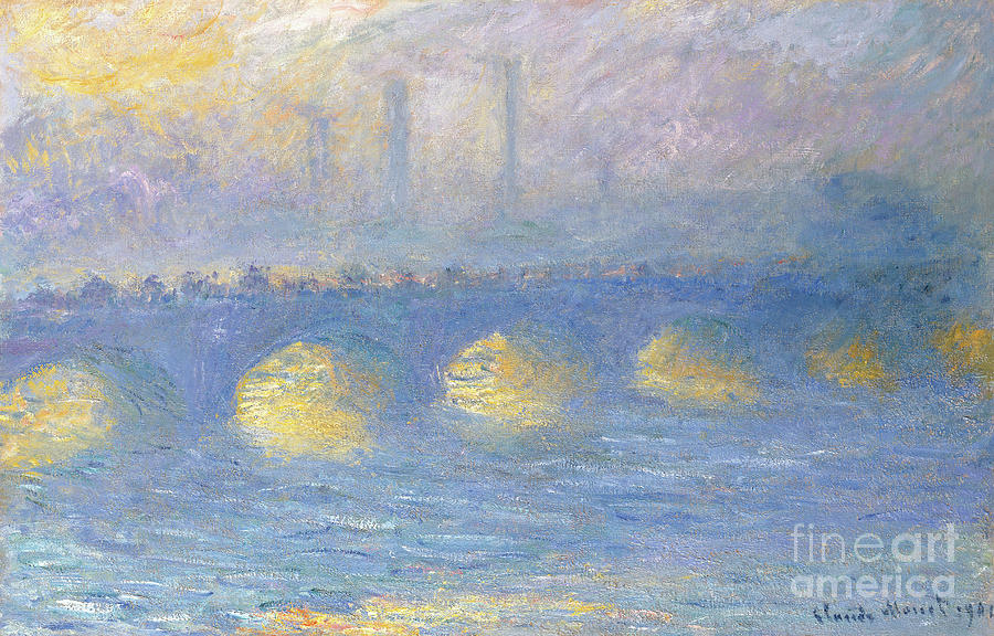 Waterloo Bridge, temps couvert, 1904 Painting by Claude Monet