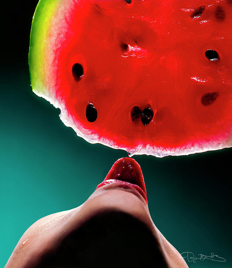 Watermelon And Red Tongue Photograph by Dan Barba