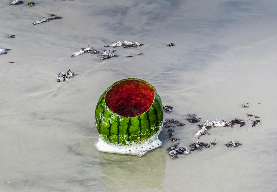 Watermelon on the beach by MaryAnn Barry Watermelon on the beach by MaryAnn Barry