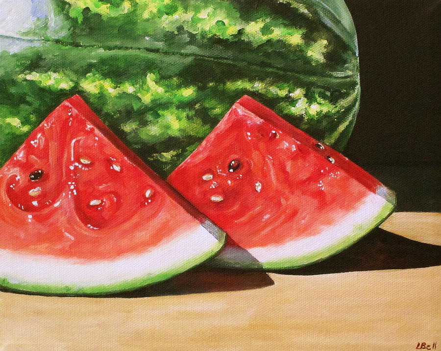 Still Life Painting - Watermelon Slices by Lillian  Bell