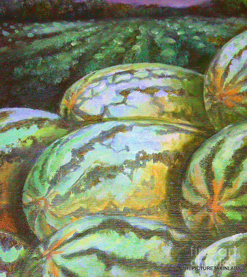 Watermelon Painting - Watermelon  Southern Gold by Toni Crosby