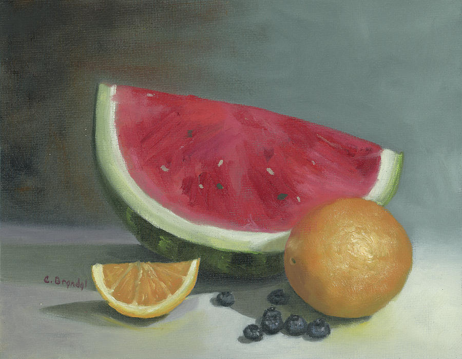 Watermelon Still life Painting by Cecilia Brendel