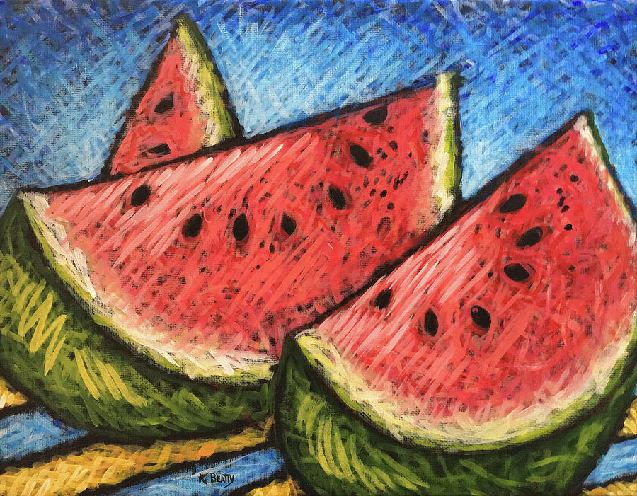 Watermelon Summer Painting by Karla Beatty
