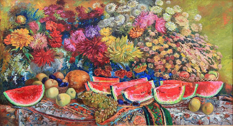 Watermelon Symphony Painting by Maya Gusarina