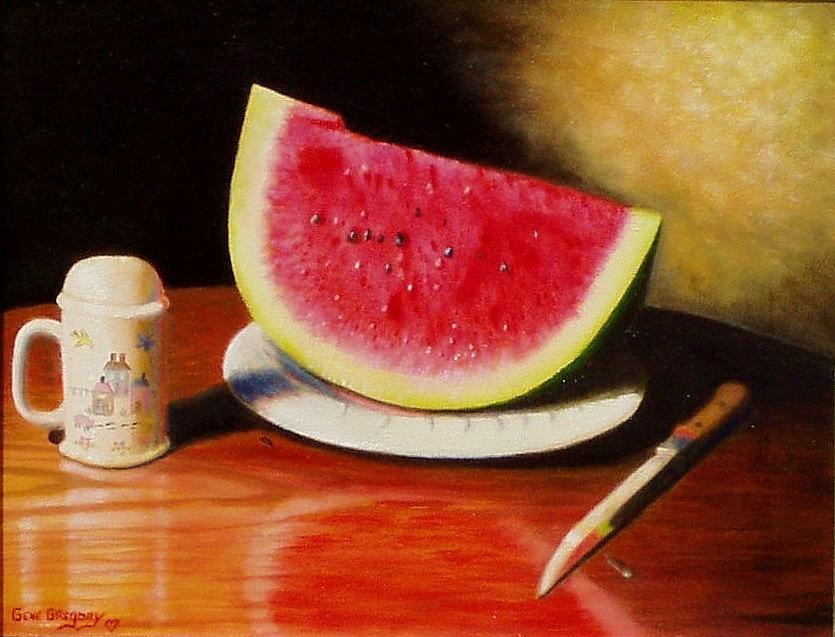 Watermelon time Painting by Gene Gregory