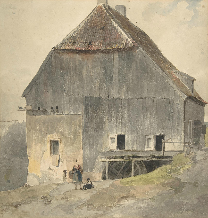 Watermill Drawing by Ernst Erwin Oehme