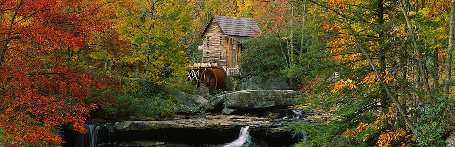 Nature Photograph - Watermill In A Forest, Glade Creek by Panoramic Images