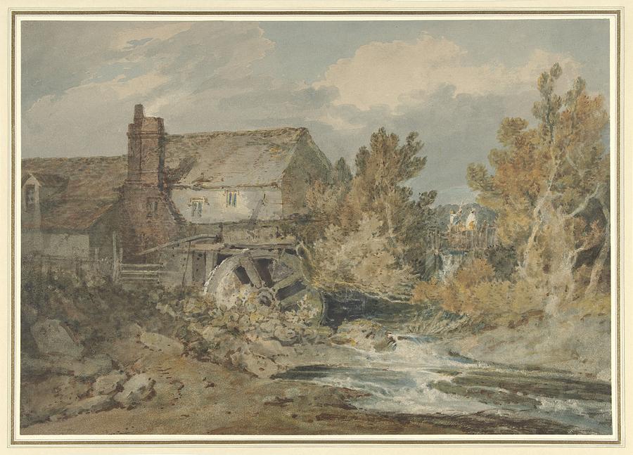Watermill near a Flowing Brook, Joseph Mallord William Turner, 1795 - 1797 Painting by Celestial Images