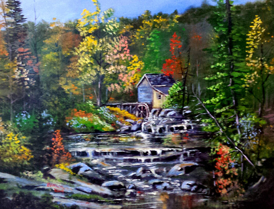Fall Painting - Watermill Virginia by Bryan Benson