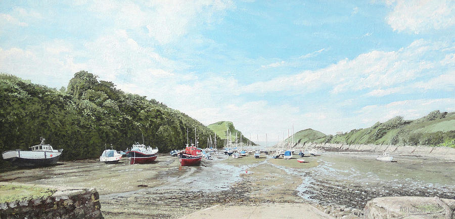 Watermouth Cove at Low Tide Painting by Mark Woollacott