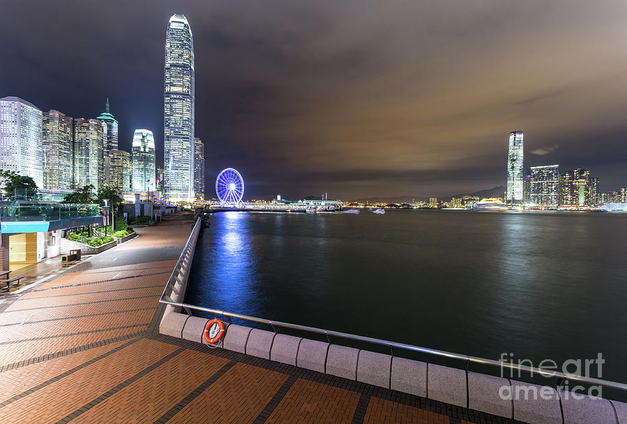 Waterront promenade along the Victoria harbour in Hong Kong  Photograph by Didier Marti
