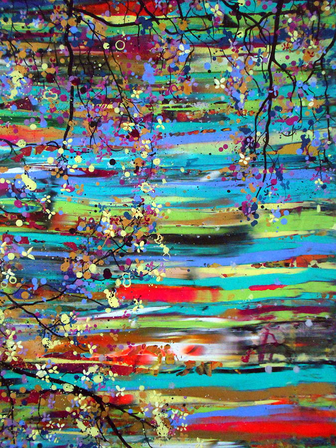 Waters edge detail 2 Painting by Angie Wright