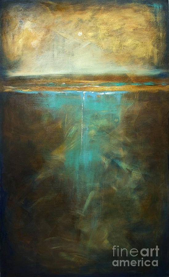 Waters Edge in the Moonlight Painting by Linda Olsen