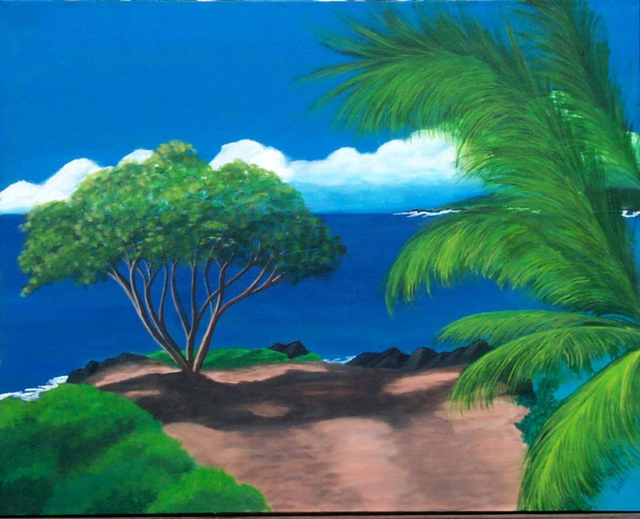 Tree Painting - Waters Edge by Nancy Nuce