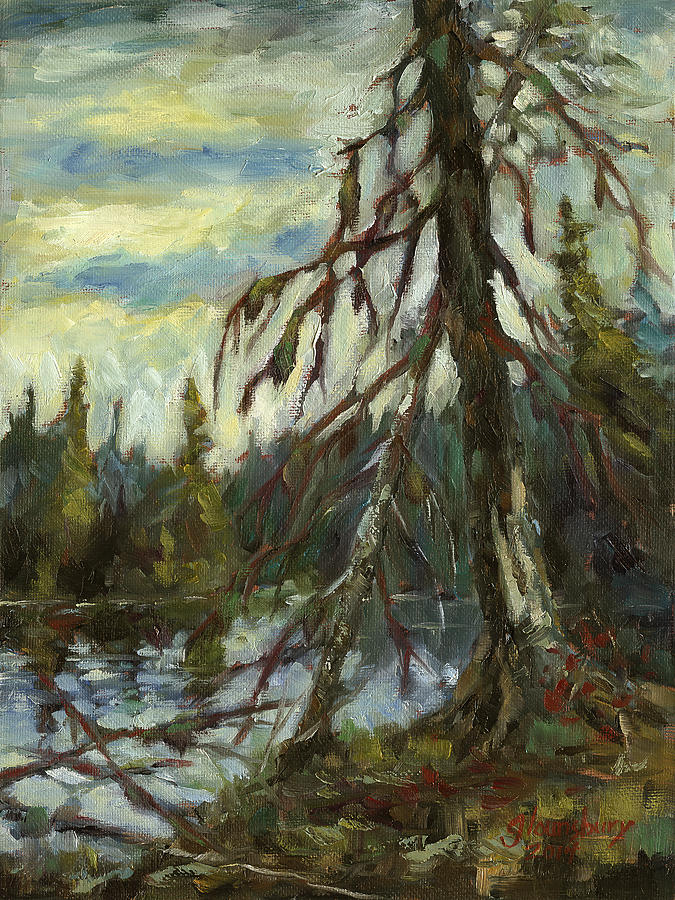 Spring Painting - Waters Edge of Algonquin by Grant Lounsbury