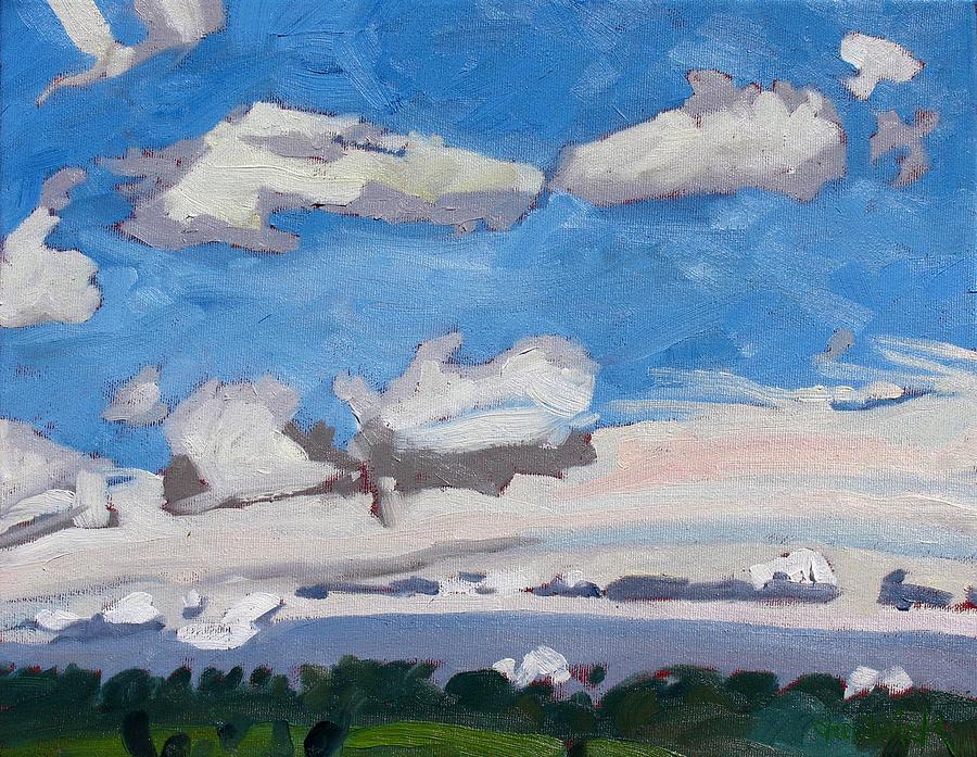 Watershed Farm Cumulus Fractus Painting by Phil Chadwick