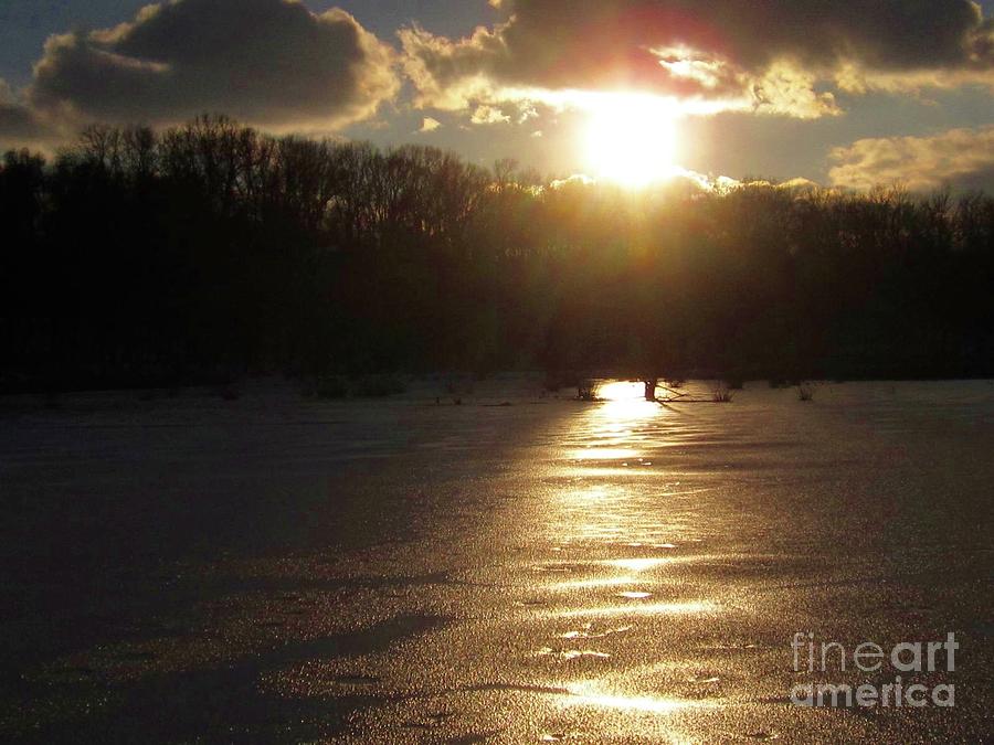 Winter Photograph - Watershed Sunset by Elizabeth Donald