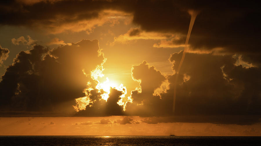 Waterspout Sunrise 2 Delray Beach Florida Photograph by Lawrence S Richardson Jr