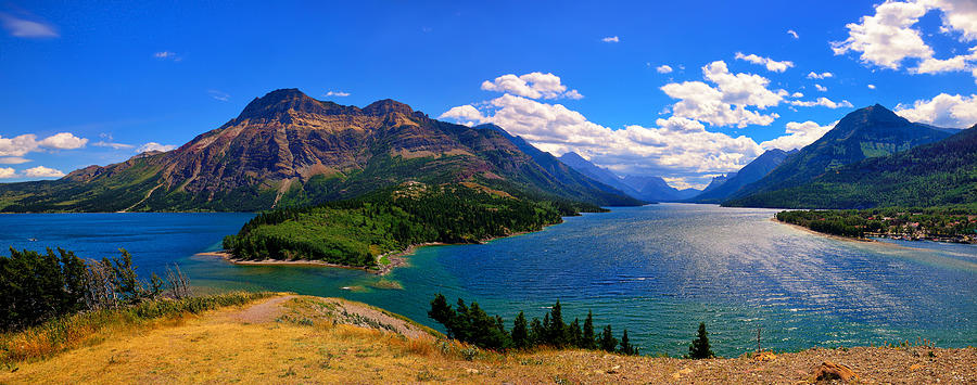 Glacier National Park Photograph - Waterton Lakes Panorama by Greg Norrell