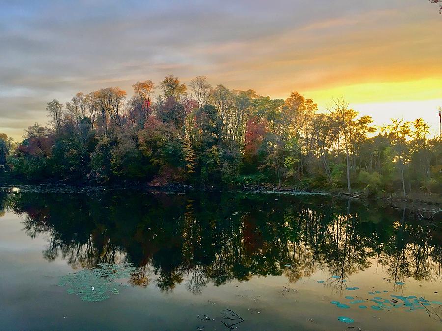 Waterview Pond at Sunset Photograph by Kathleen McGinley