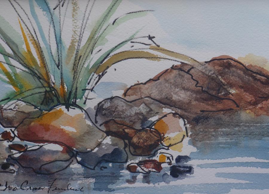 Water Feature Mixed Media - Watery rocks by Iva Fendrick
