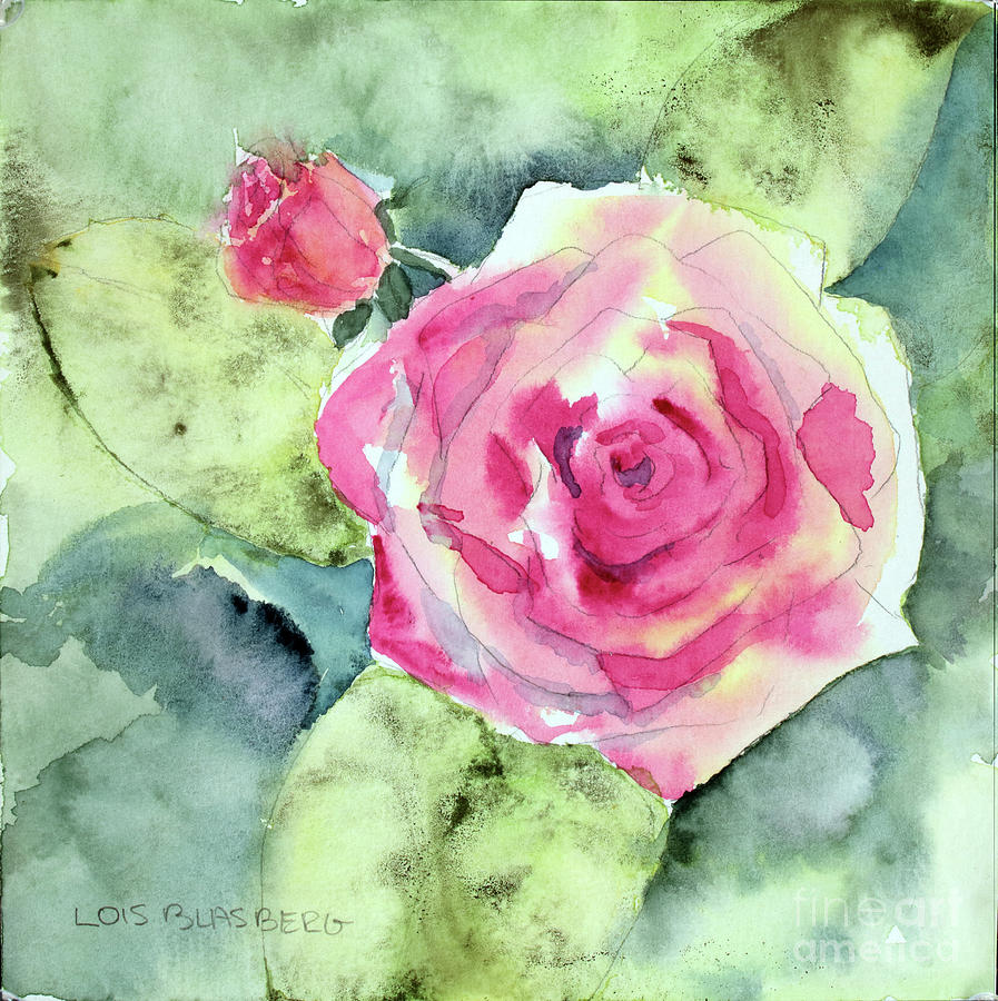 Watery Rose Painting by Lois Blasberg