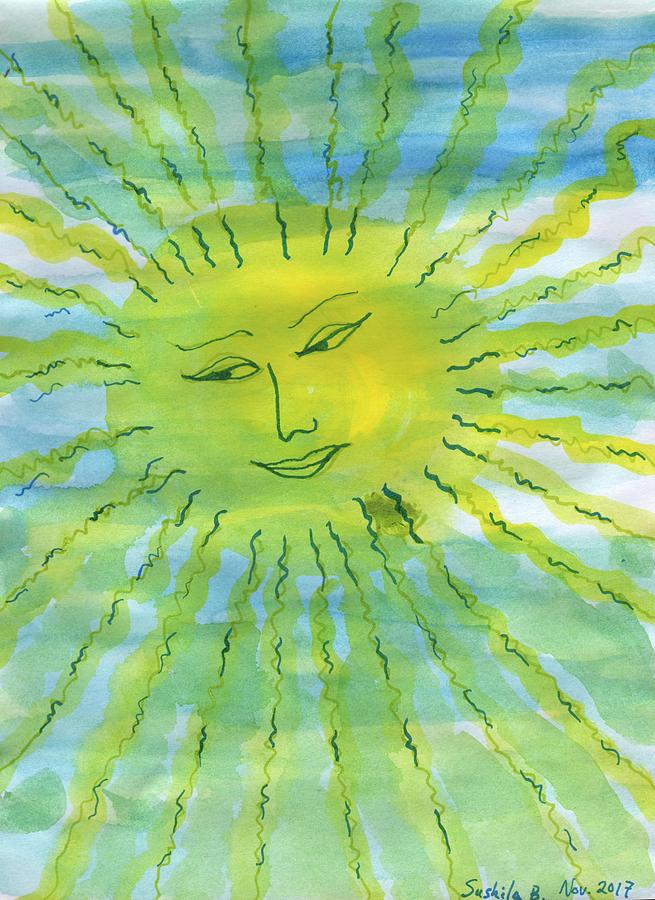 Sunshine Painting - Watery Sunshine by Sushila Burgess Sunshine Painting - Watery Sunshine by Sushila Burgess