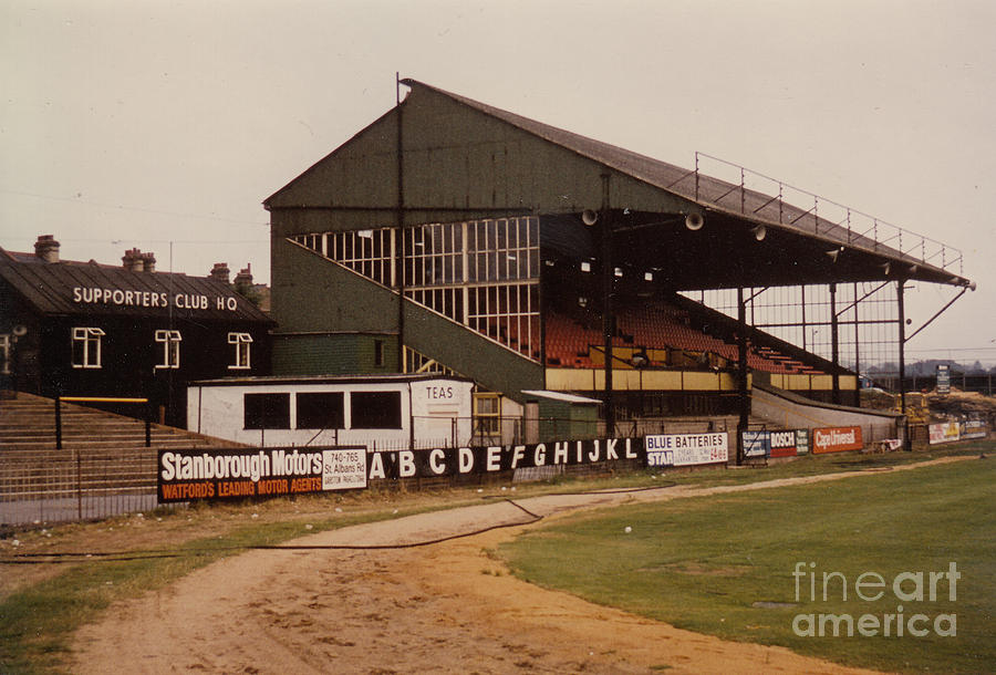 Watford - Vicarage Road - Main Stand 1 - 1969 Photograph by Legendary Football Grounds