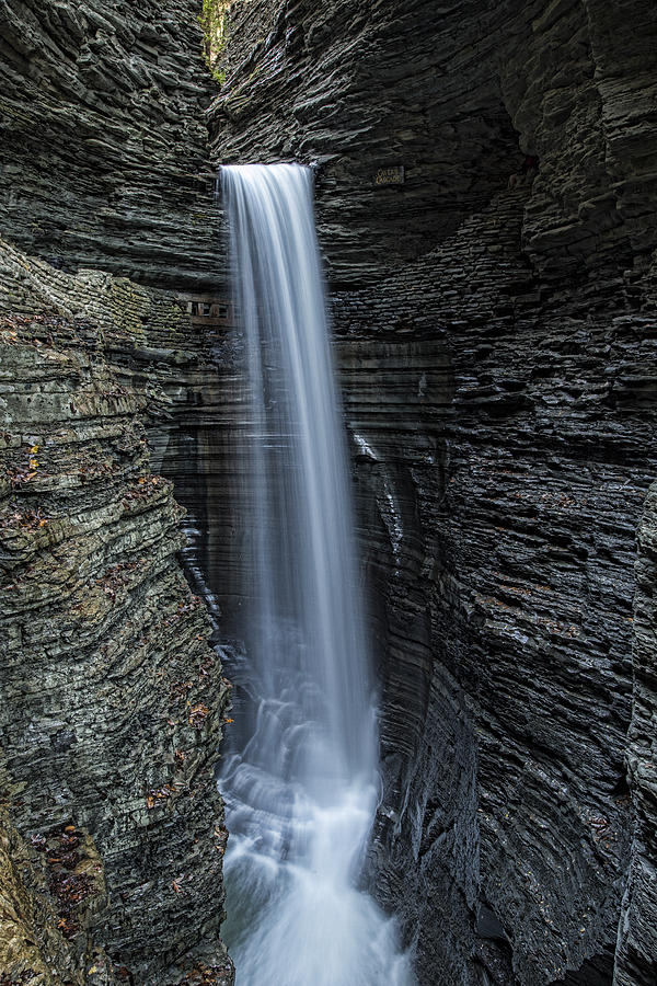 Waterfall Photograph - Watkins Glen Cavern Cascade by Stephen Stookey
