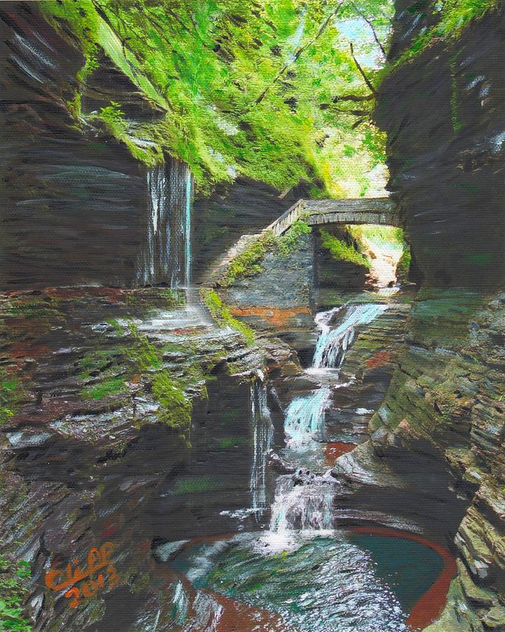 Watkins Glen, NY Painting by Cliff Wilson